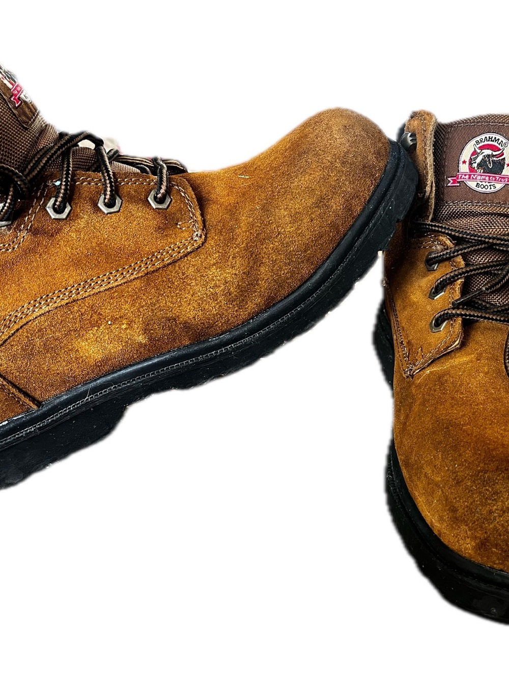 Brahma Tan Suede Men's Work Boots - Lace-Up Safety Style
